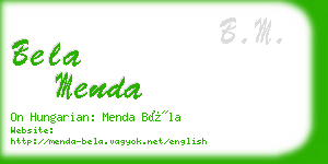 bela menda business card